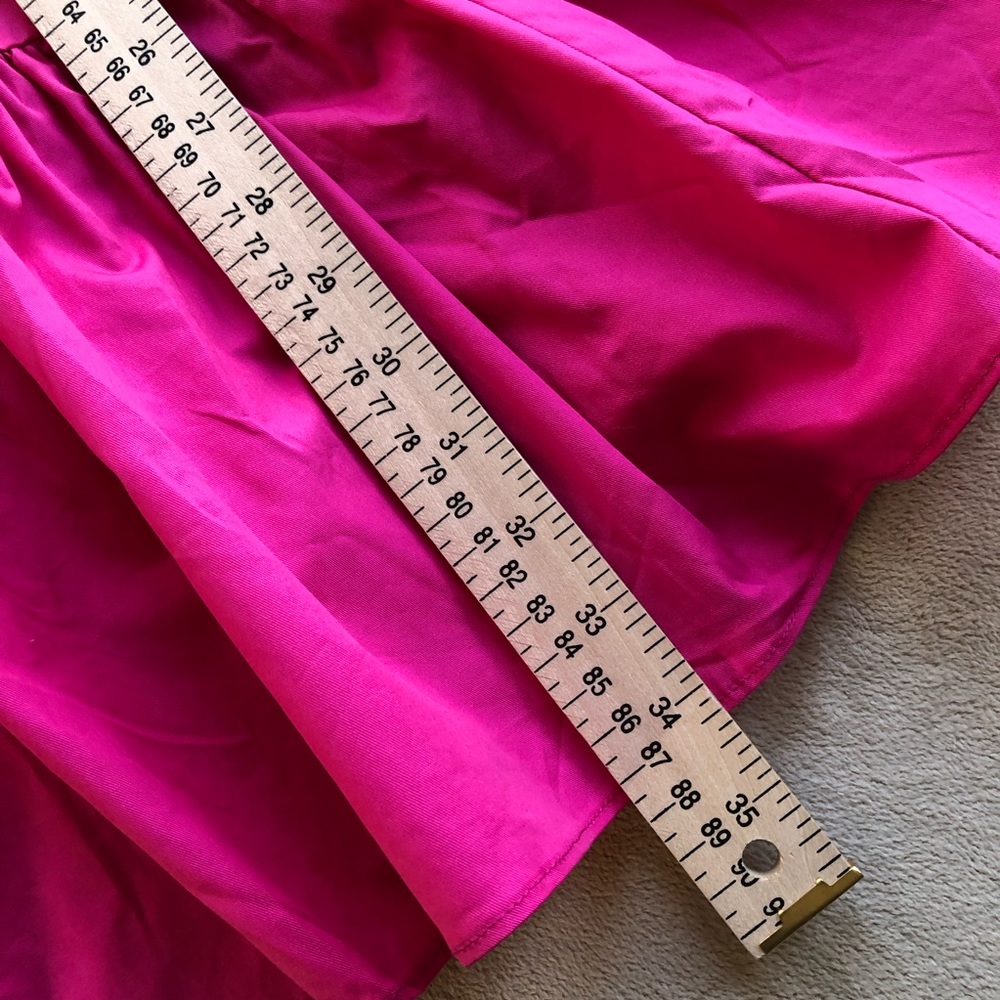 Bardot Fuschia Pink Flouncy Square Neck Ruffled Cotton Dress - Picture 8 of 10